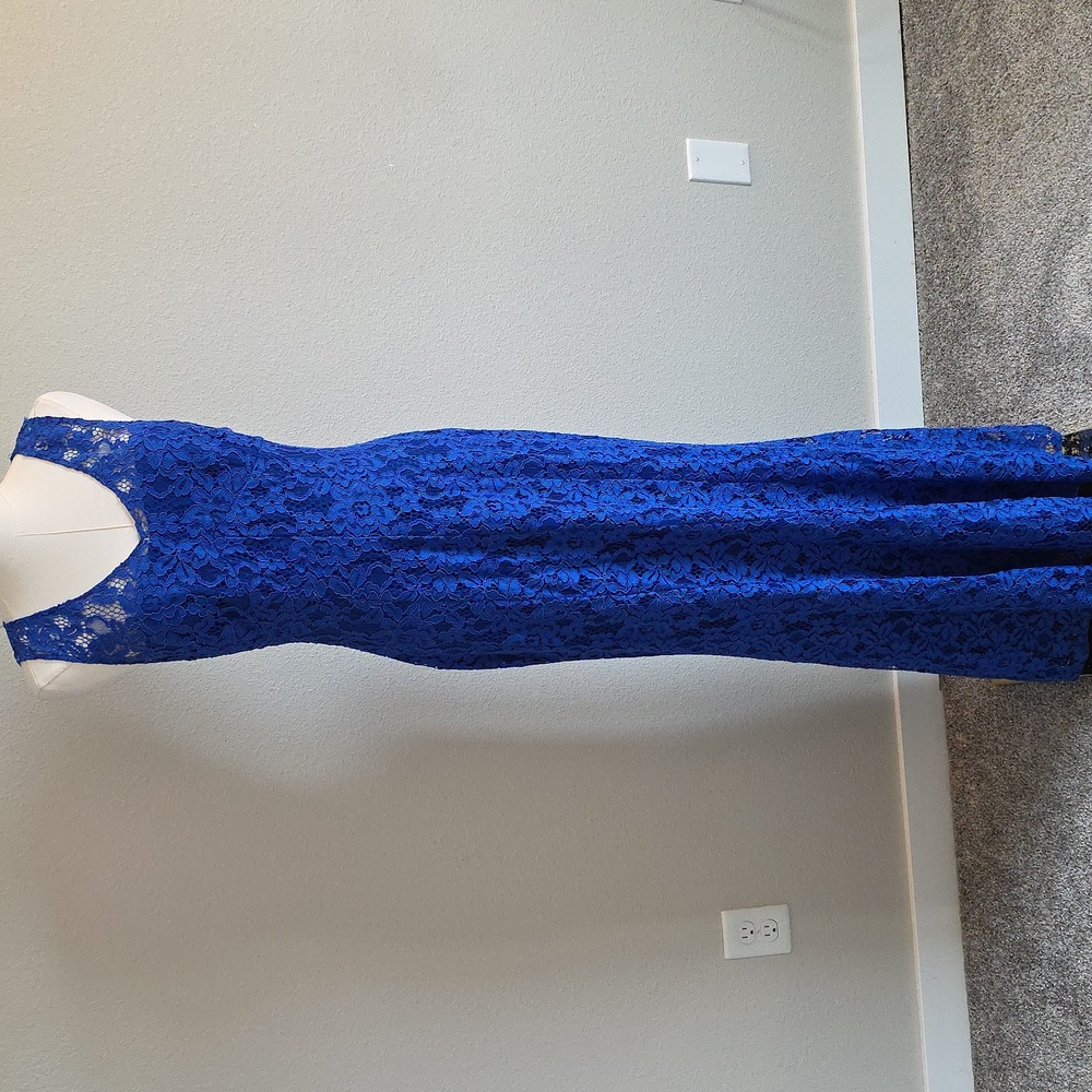 Ralph Lauren Blue Lace Maxi Dress
